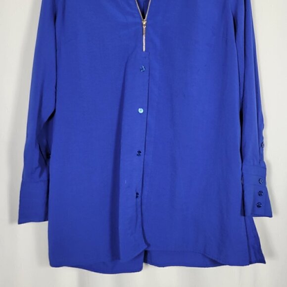 Soft Surroundings Women's Loretta Tunic Top in Electric Blue Long Sleeve Size M - Picture 4 of 13